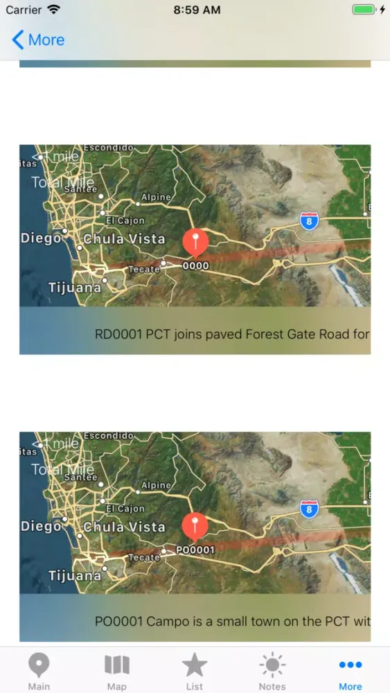 Ảnh chụp màn hình của Pacific Crest Trail