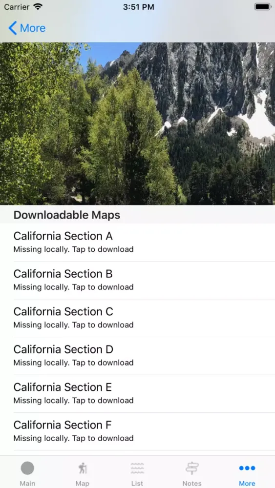 Ảnh chụp màn hình của Pacific Crest Trail