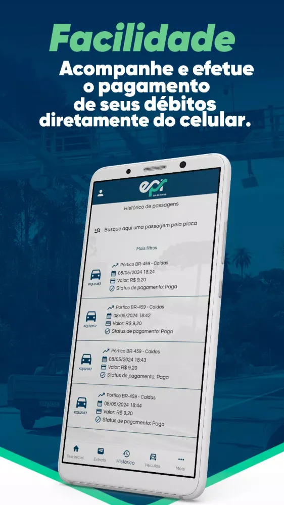 Скриншоты EPR Pedágio Sem Cancela