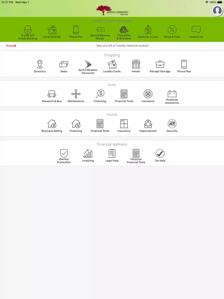 Zrzuty ekranu Alpena Community CU Wallet iPad 