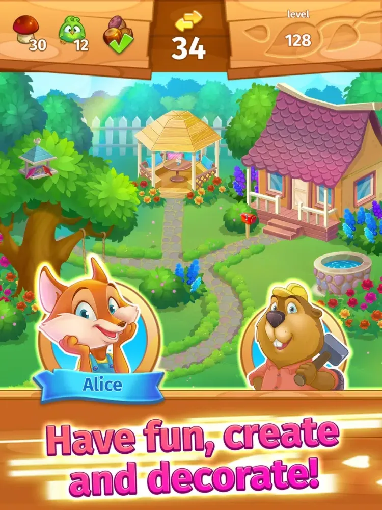 Capturas de pantalla de Animal Village match-3 iPad 