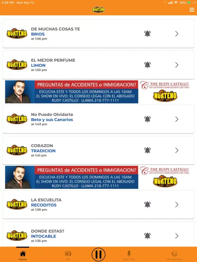Norteño 104.1 FM iPad  Screenshots