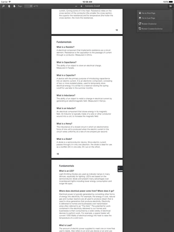 Tangkapan skrin Alpha Electricity 101 Guide iPad 