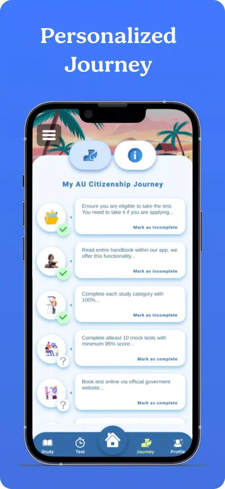 Capturas de tela do Australian Citizenship 2025