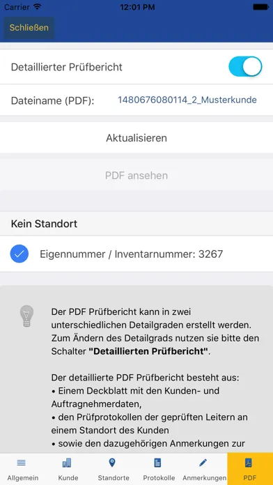 Tangkapan skrin Leiterprüfer