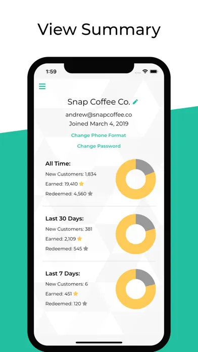 Capturas de pantalla de Snap Loyalty