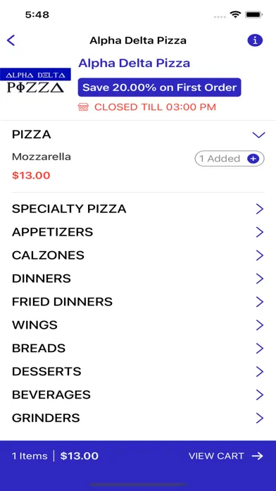 ภาพหน้าจอของ Alpha Delta Pizza - Restaurant