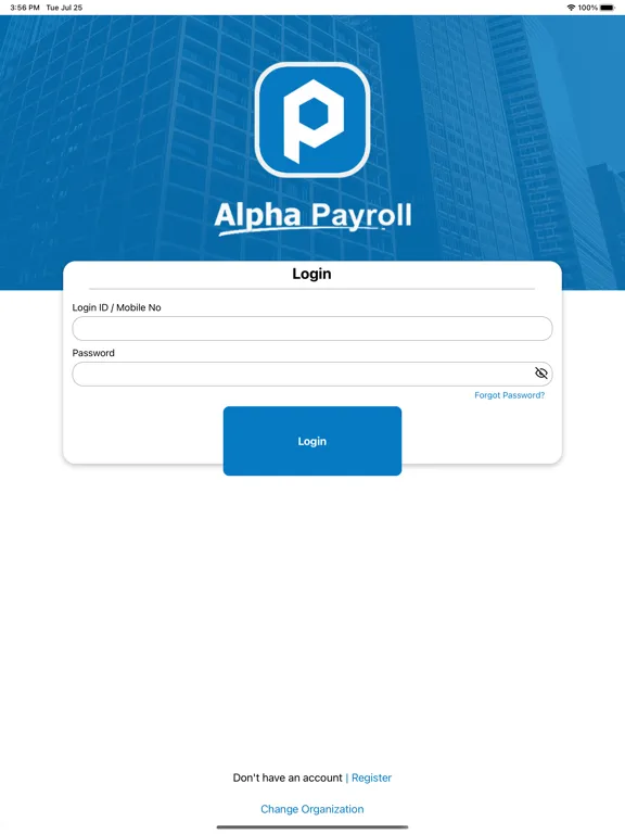 Tangkapan skrin Alpha Payroll iPad