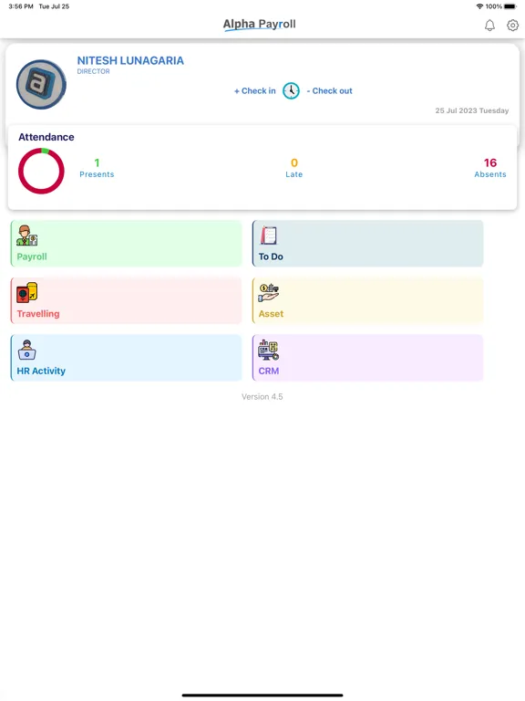 Tangkapan skrin Alpha Payroll iPad