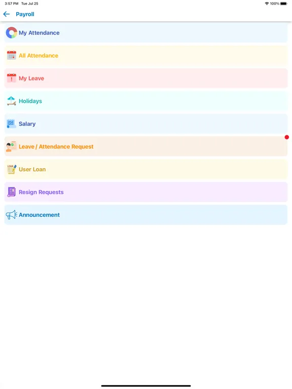 Tangkapan skrin Alpha Payroll iPad