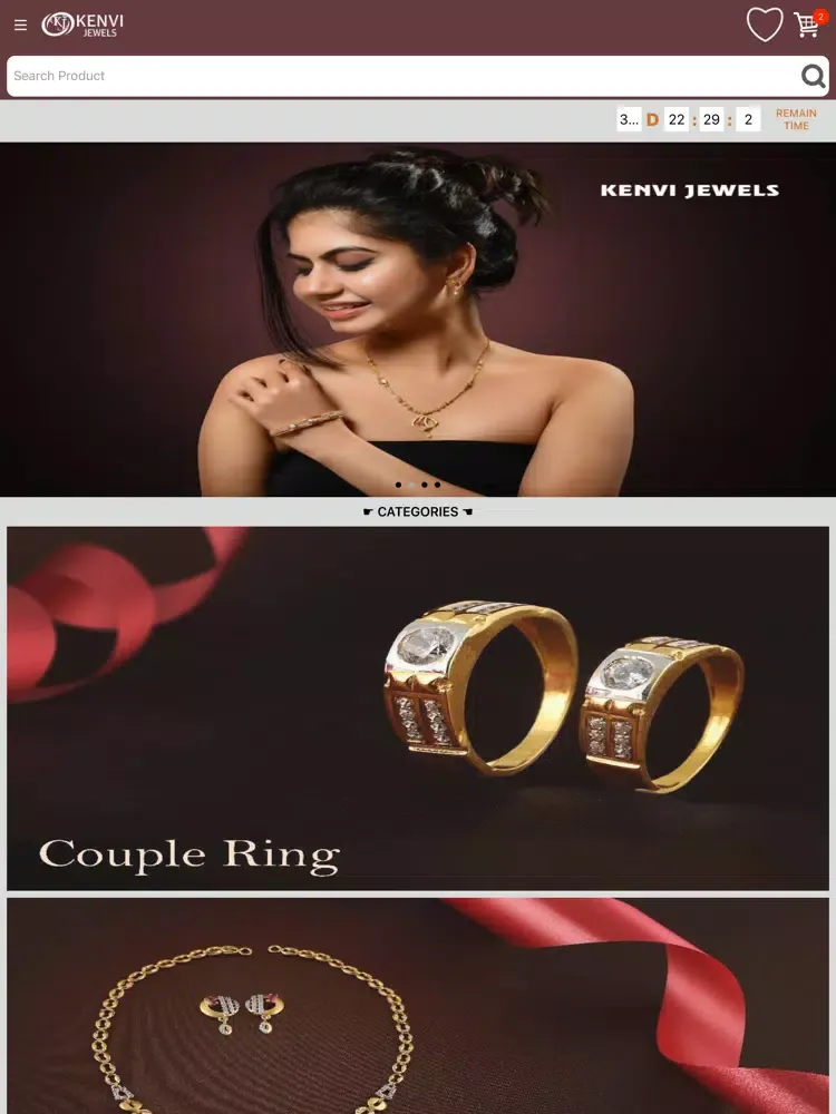 Tangkapan layar Kenvi Jewellers iPad 