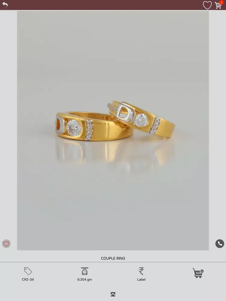 Tangkapan layar Kenvi Jewellers iPad 