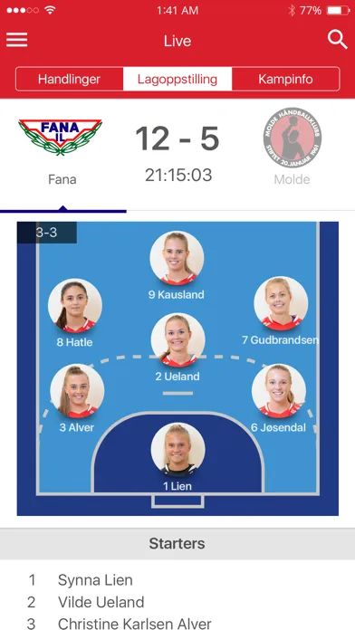 Fana håndball Screenshots