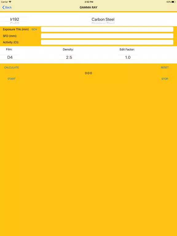 Capturas de tela do Exposure Time Calculation iPad 