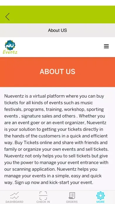 Nueventz organiser Screenshots