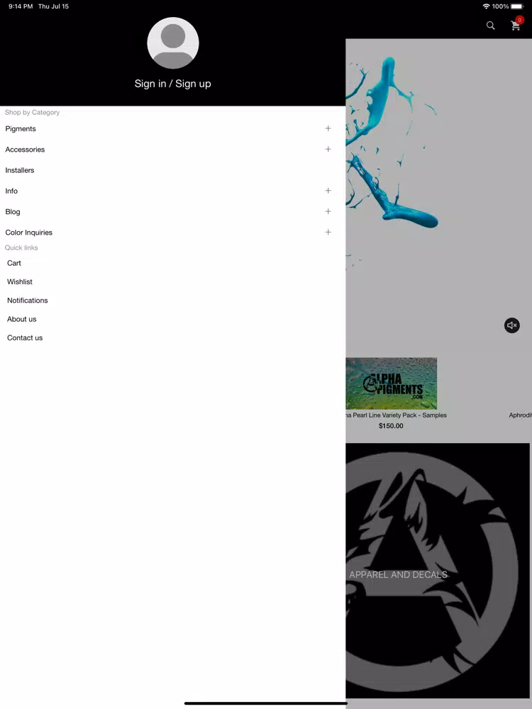 Alpha Pigments iPad  স্ক্রিনশট