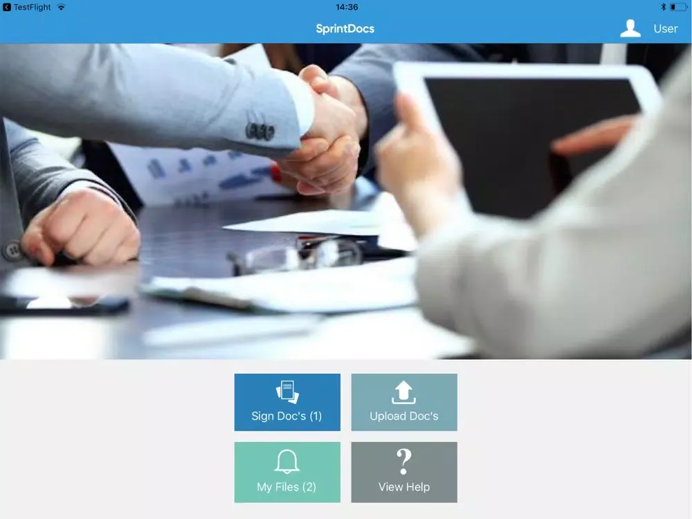 ภาพหน้าจอของ Sprint Docs iPad 