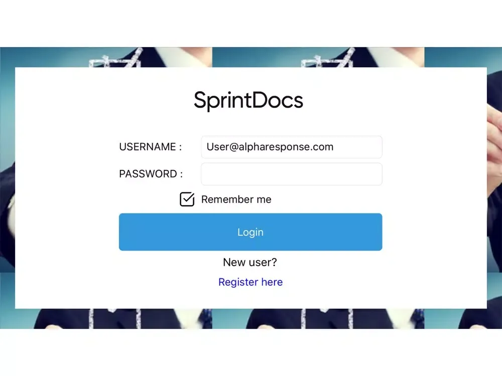 ภาพหน้าจอของ Sprint Docs iPad 