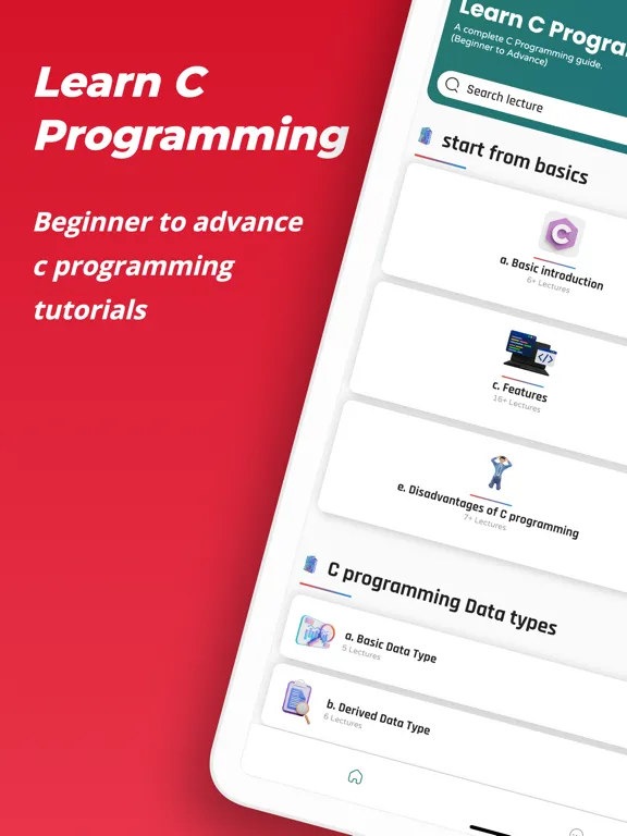 Learn C Programming Tutorials iPad Screenshots
