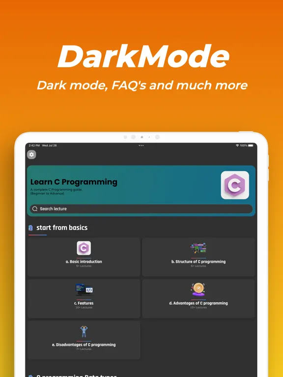 Learn C Programming Tutorials iPad Screenshots