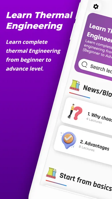 Capturas de tela do Learn Thermal Engineering