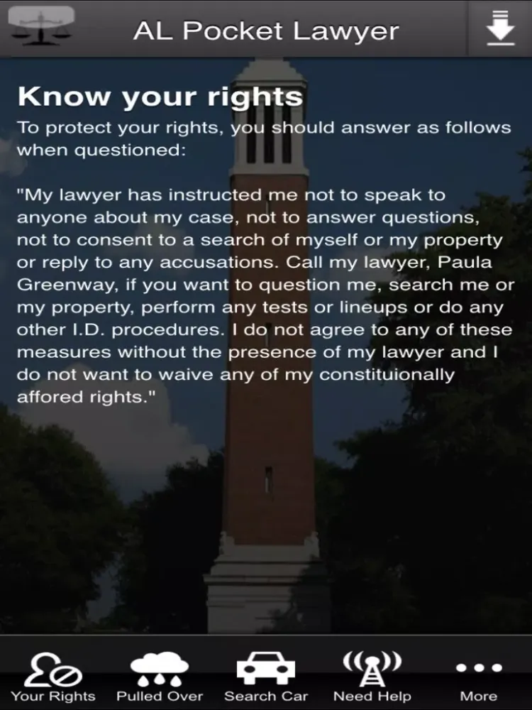 AL Pocket Lawyer iPad  스크린샷