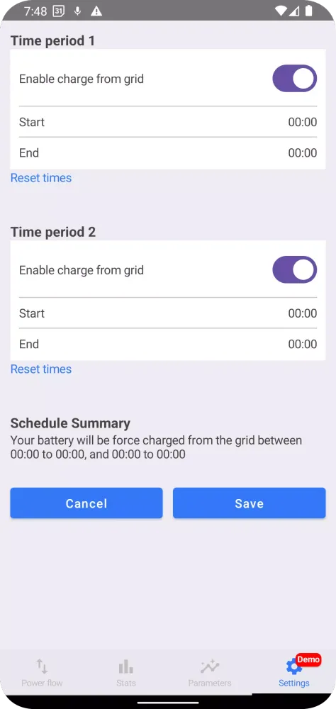 Zrzuty ekranu Energy Stats