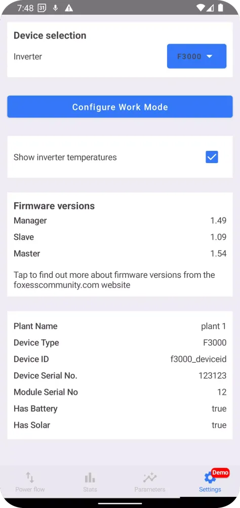 Zrzuty ekranu Energy Stats