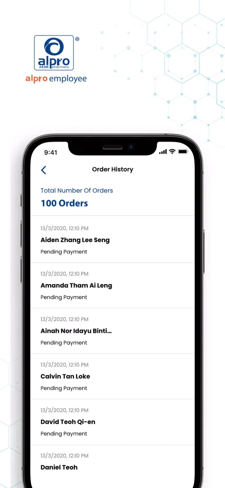 Alpro Employee App Screenshots