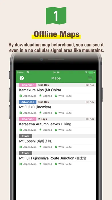 Tangkapan layar Japan Alps Hiking Map