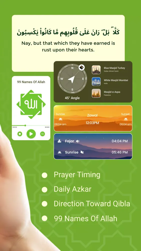 Qibla Direction - Prayer Times Screenshots