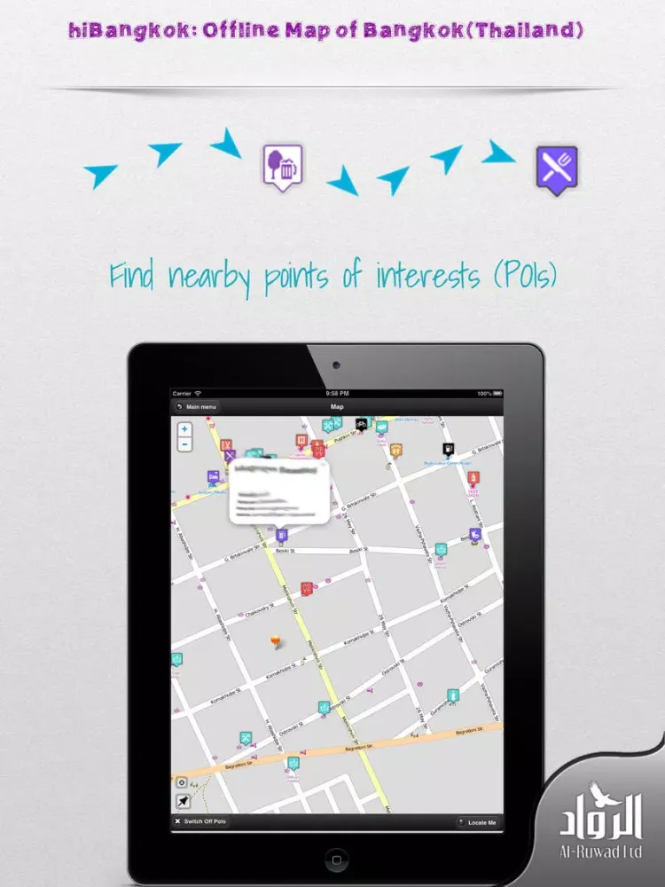 hiBangkok: Offline Map of Bangkok(Thailand) iPad  سکرین شاٹس