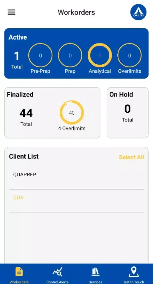 ALS Geochemistry Screenshots