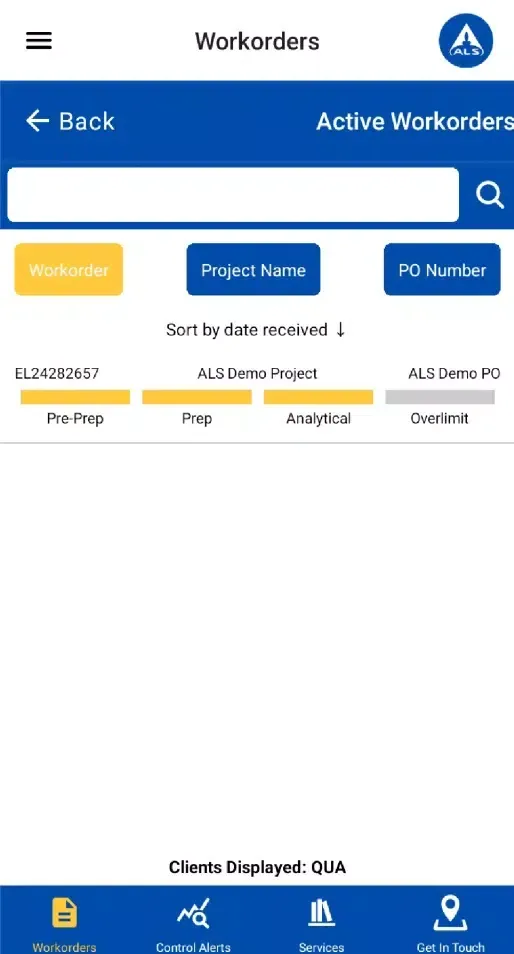 ALS Geochemistry Screenshots