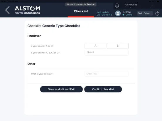 Alstom DBB iPad  Screenshots