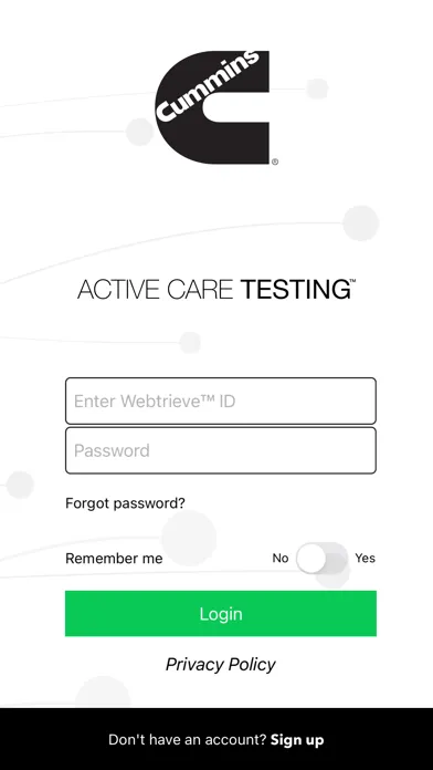 Captures d'écran de Cummins Active Care Testing
