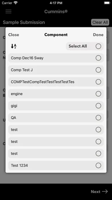Captures d'écran de Cummins Active Care Testing