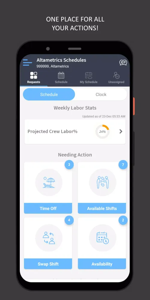 Altametrics Schedules Screenshots