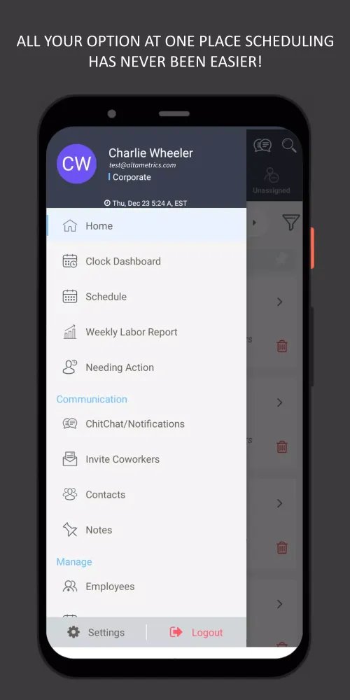 Altametrics Schedules Screenshots