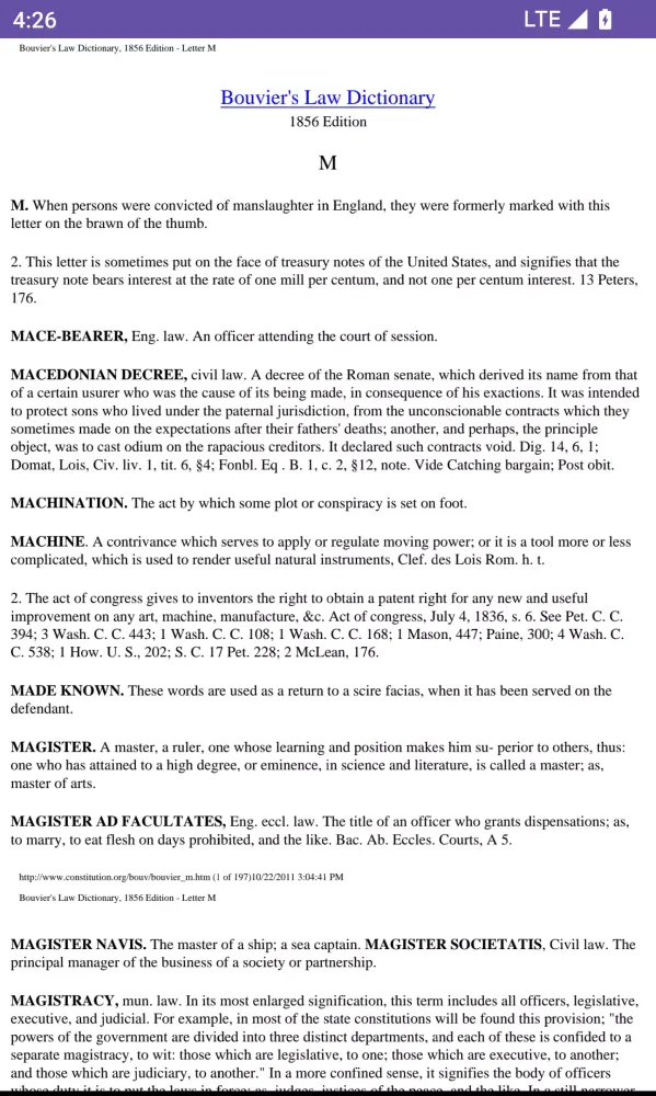 ภาพหน้าจอของ Bouvier Law Dictionary Offline