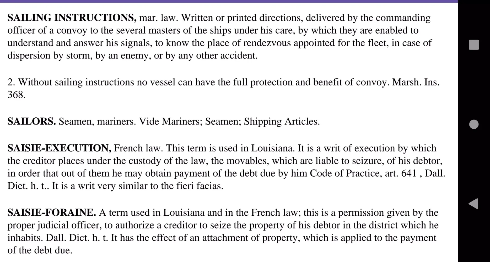 ภาพหน้าจอของ Bouvier Law Dictionary Offline