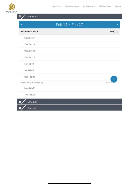 myAltera iPad  Screenshots