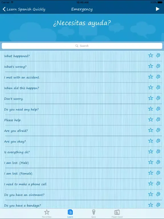 Learn Spanish Quickly - Phrases, Quiz, Flash Card iPad  스크린샷