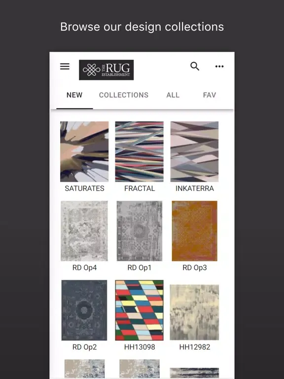 Tangkapan skrin The Rug Establishment iPad 