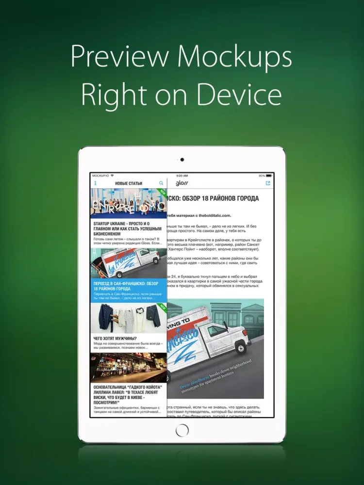 Capturas de pantalla de Mockup.io – Mobile UI Prototyping and Presentation iPad 