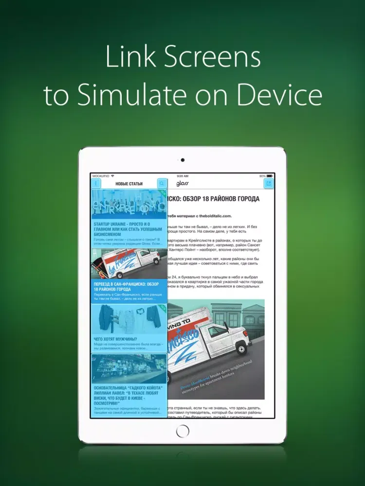 Capturas de pantalla de Mockup.io – Mobile UI Prototyping and Presentation iPad 