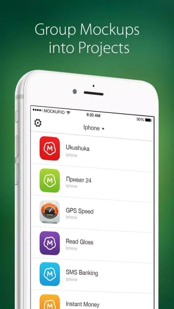Capturas de pantalla de Mockup.io – Mobile UI Prototyping and Presentation