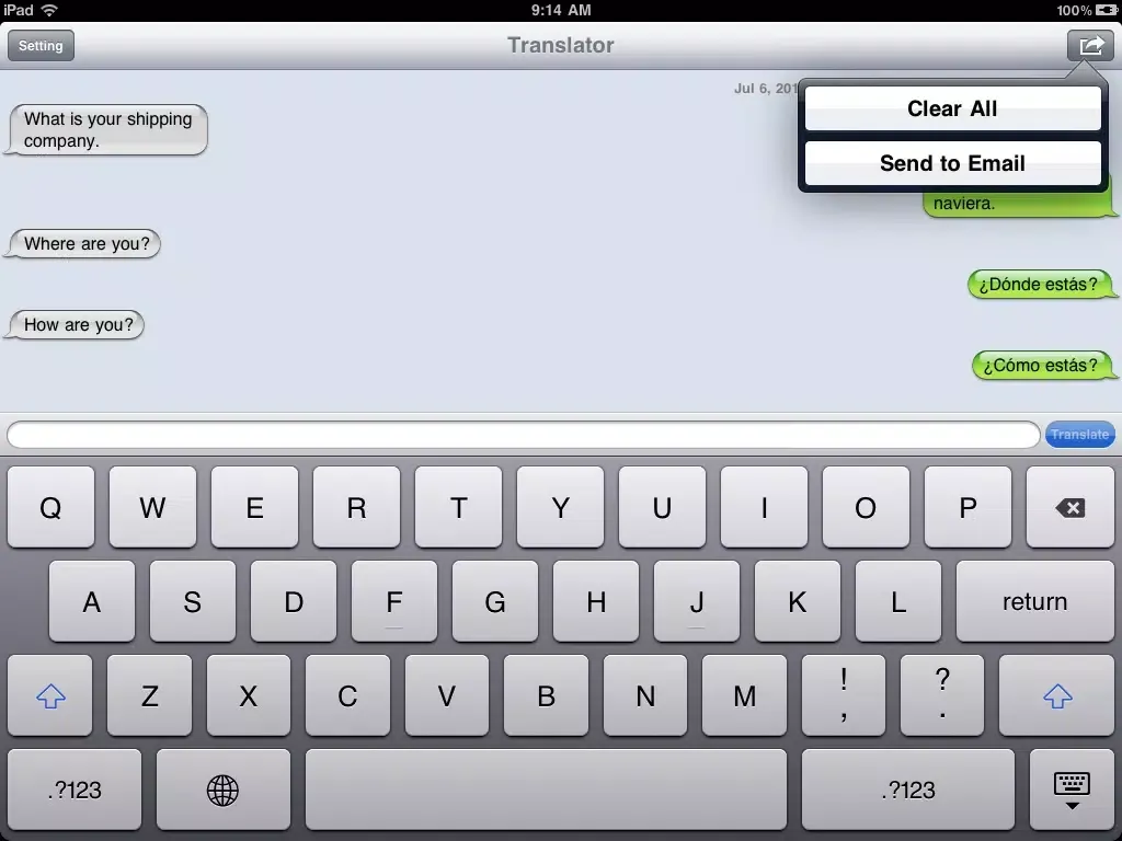 Translator ™ iPad  스크린샷