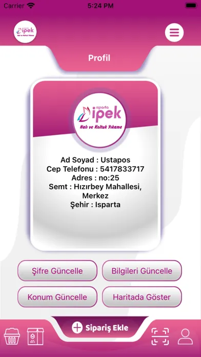 Captures d'écran de Isparta İpek Halı Yıkama