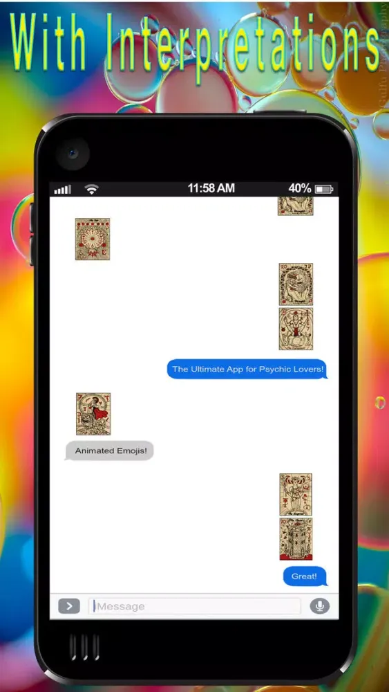 PsychicMoji -Your Daily Tarot Emoji Messenger App سکرین شاٹس
